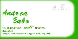 andrea babo business card